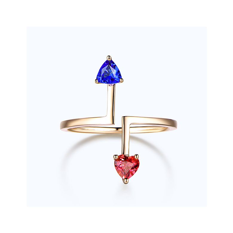Bague Vice et Versa. Tourmaline, tanzanite. Or jaune - 5