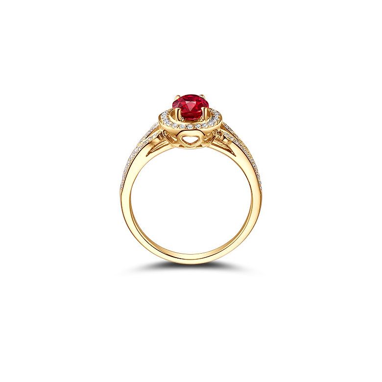 Bague Mogok, rubis de Birmanie.  Or jaune et diamants | Mogok - 11