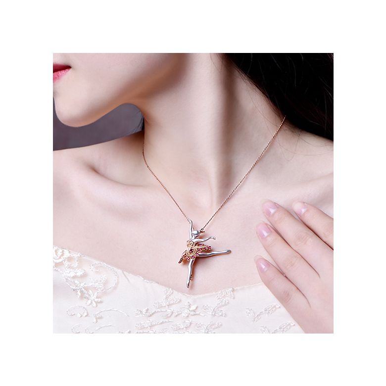 Pendentif Princesse Ballerina - Broche Or blanc - Rubis - 2