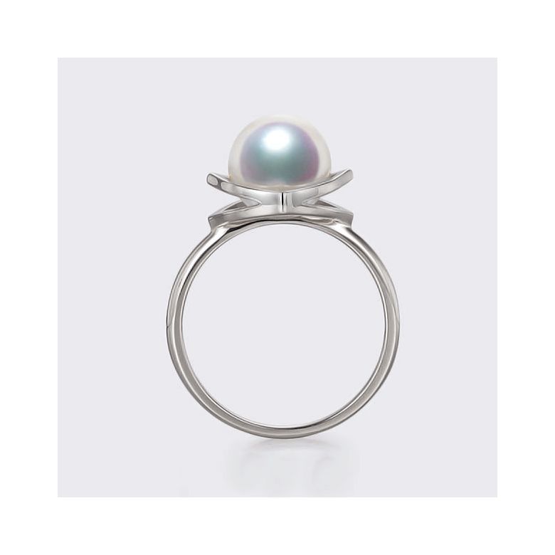Bague perle de culture - Perle Akoya Japon - Or blanc - Coco Chanel - 6