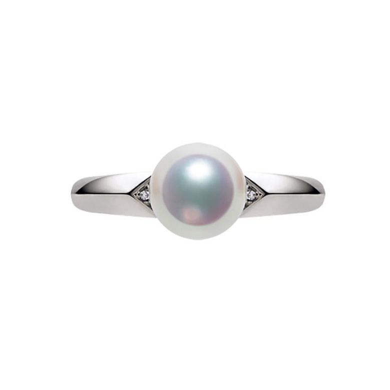 Bague Tsuguka - Or blanc, perle Akoya, diamant | Tsuguka - 6