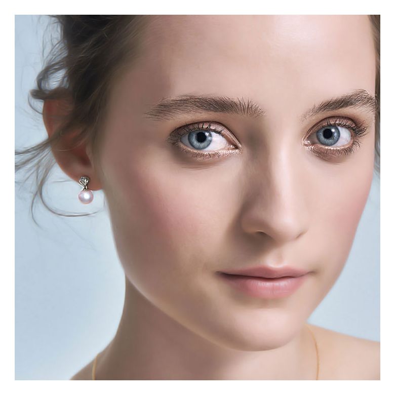 Pendentif, Bague et Pendants d'Oreilles Sarah Bernhardt. Perles Akoya, Or jaune, Diamants - 4