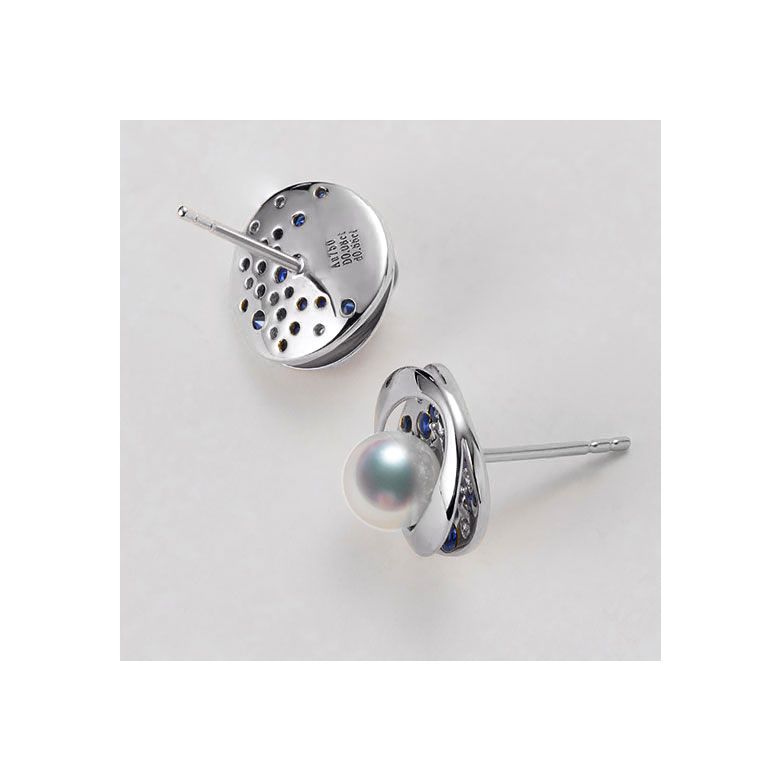 Boucle oreille perle Akoya I Constellation saphir diamant I Seiza - 7