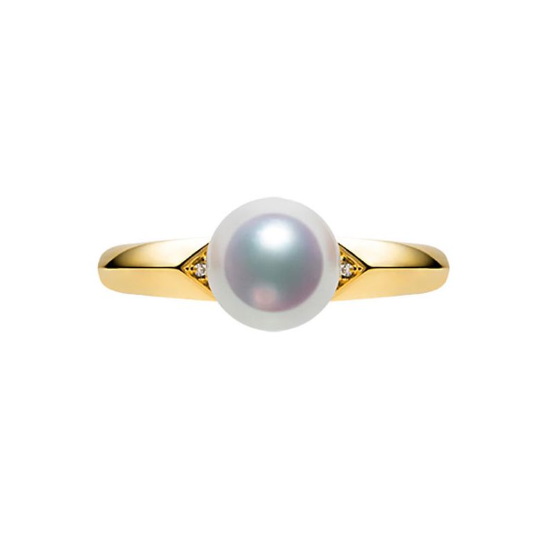 Bague Tsuguka - Or jaune, perle Akoya, diamant | Tsuguka - 8