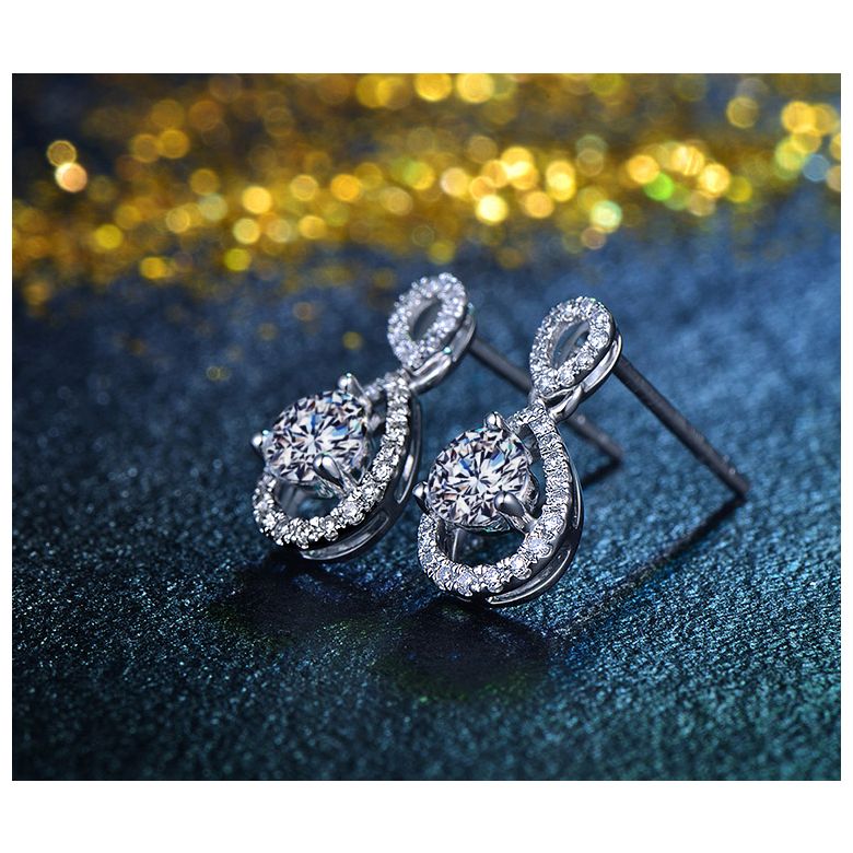 Boucles d'oreilles - Boucle diamant or blanc 18cts - 6