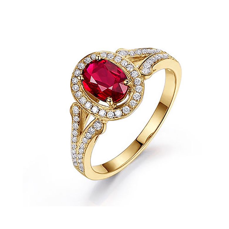 Bague Mogok, rubis de Birmanie.  Or jaune et diamants | Mogok - 3