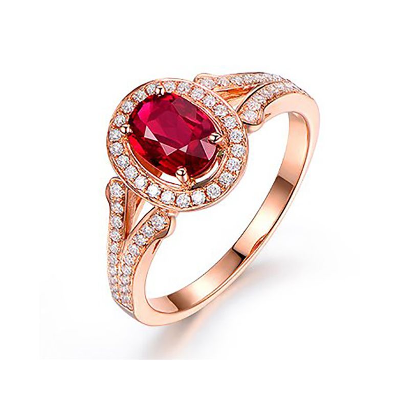 Bague Mogok, rubis de Birmanie.  Or rose et diamants | Mogok - 2