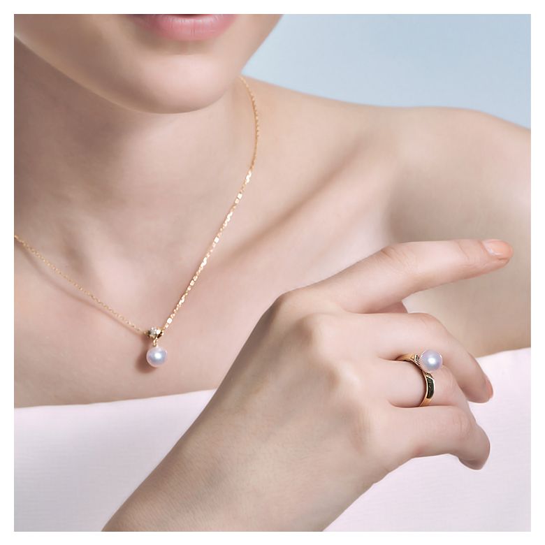 Bague Tsuguka - Or jaune, perle Akoya, diamant | Tsuguka - 7