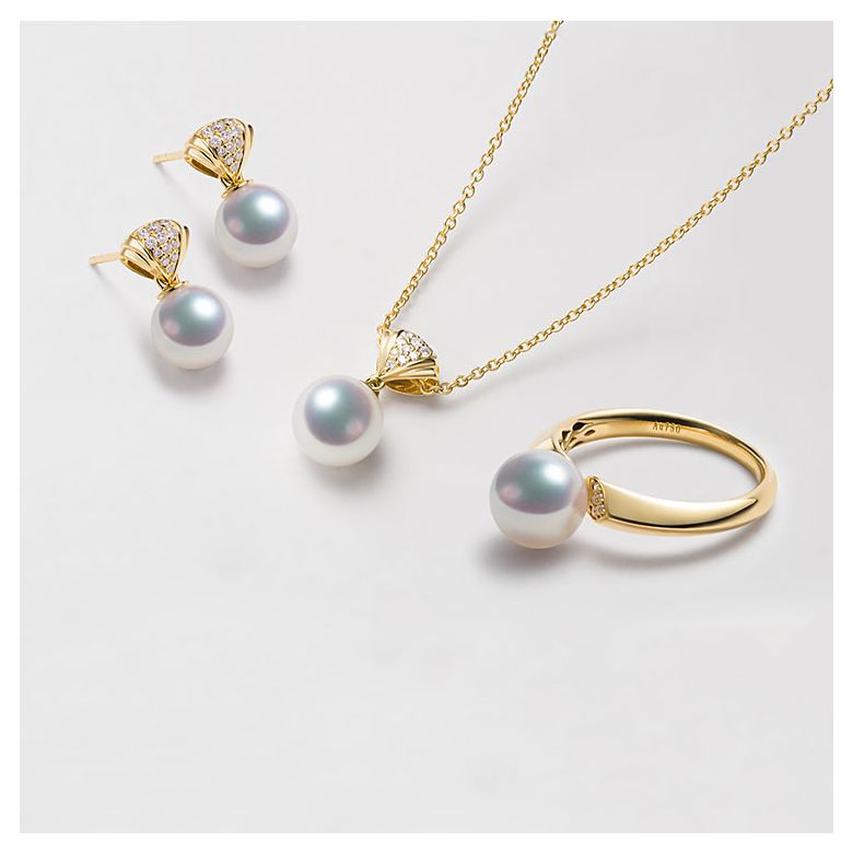 Bague Tsuguka - Or jaune, perle Akoya, diamant | Tsuguka - 10