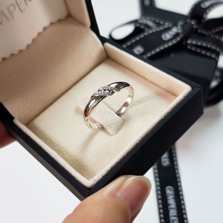 Alliance de Mariage Femme Inès - Or Blanc & Diamants | Gemperles - 3