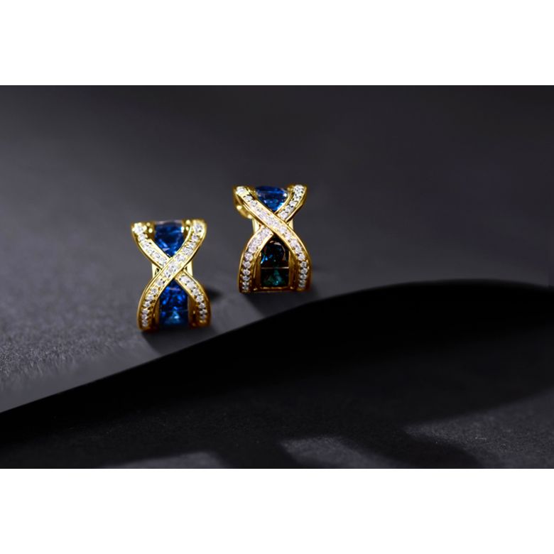 Boucles Oreilles sens de nos vies. En saphirs, diamants et Or jaune - 4