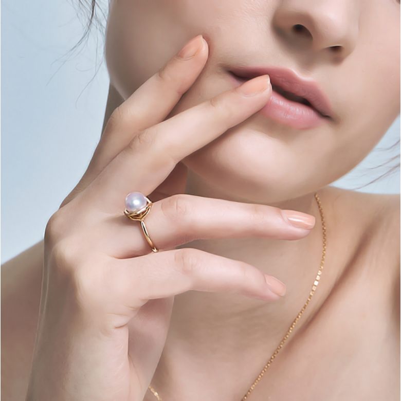 Bague perle de culture - Perle Akoya Japon - Or jaune - Coco Chanel - 4