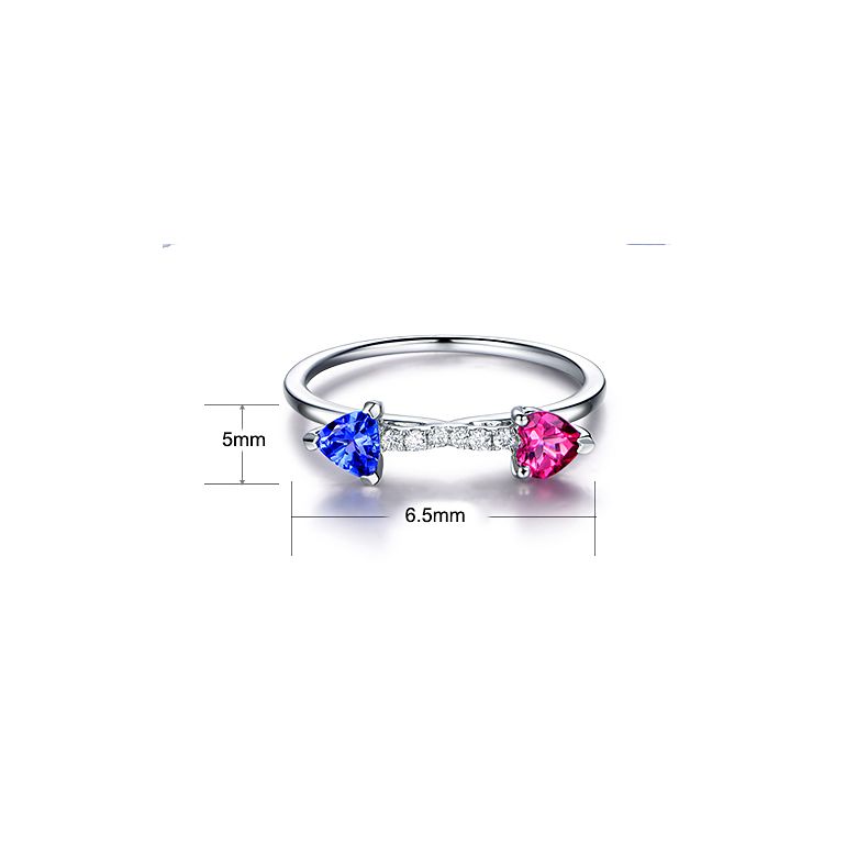 Bague croisée des chemins. Or blanc et saphirs - 8