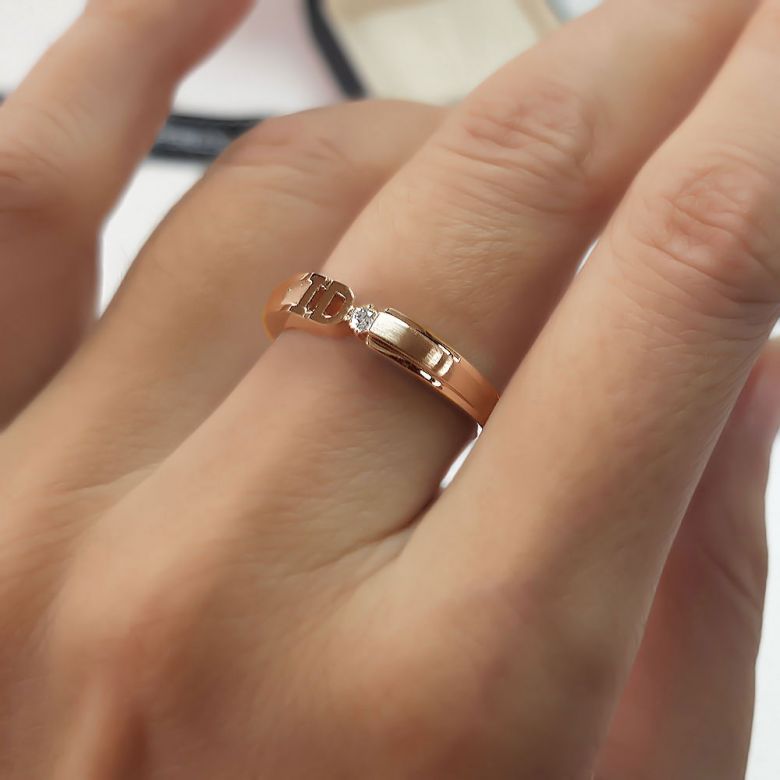Alliance I DO - Alliance femme Or rose - Diamant - 2