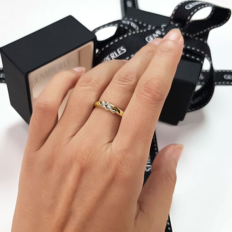 Alliance de Mariage Femme Héloïse - Or Jaune & Diamants | Gemperles - 2