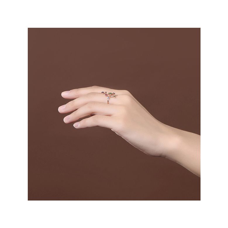 Bague Or rose, pierres précieuses. Gouttes d'amour - 7
