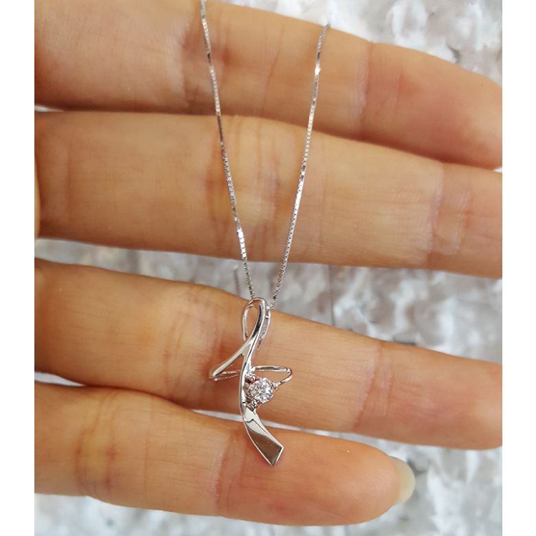 Pendentif diamant Signature - En or blanc 18 carats - 2
