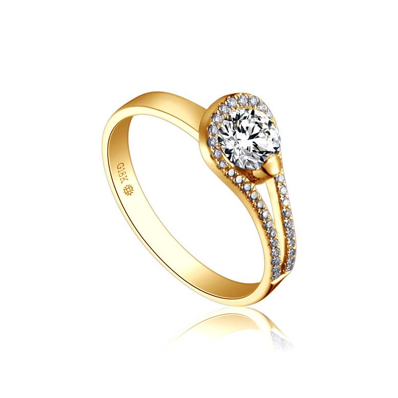 Bague Solitaire Victor Hugo - Les contemplations - Or jaune | Contemplations - 1