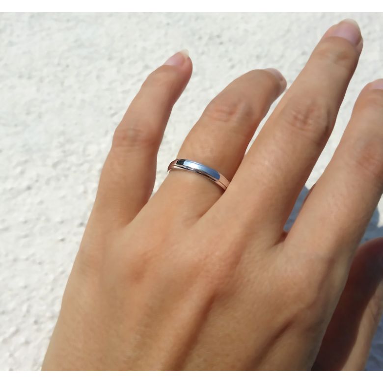 Anneau d'or blanc 750/1000 - Alliance androgyne Femme - Diamant | Madeline - 3