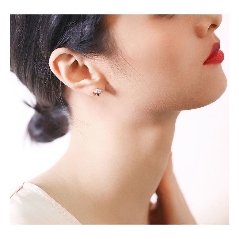 Boucle d'Oreille Il était une fois... Nous. Or rose, Diamants I Gemperles - 3