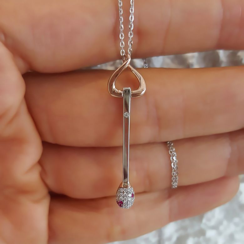 Pendentif passion 2 ors - Allumette Love on Fire - Diamants, rubis - 3