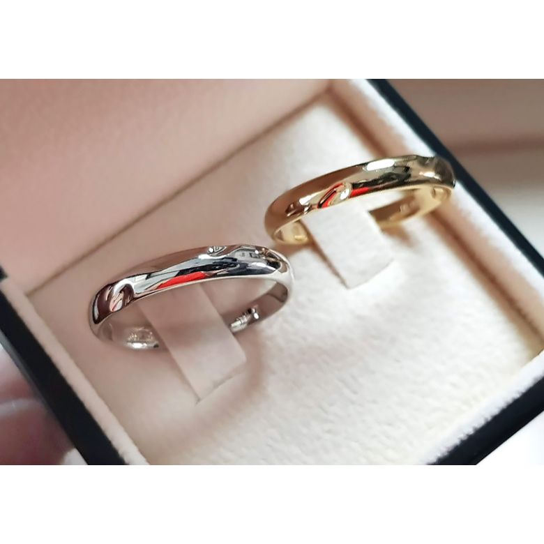 Alliance en or ronde - Alliance Homme Or blanc - Diamant - 3