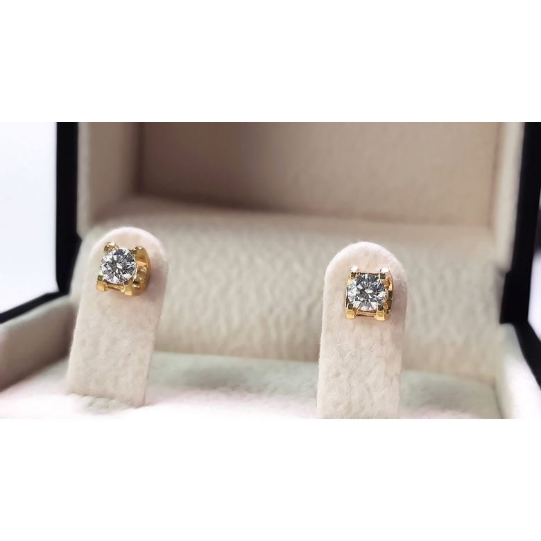 Puces diamants griffes taille brillant 0.20 carat. Personnalisables - 5