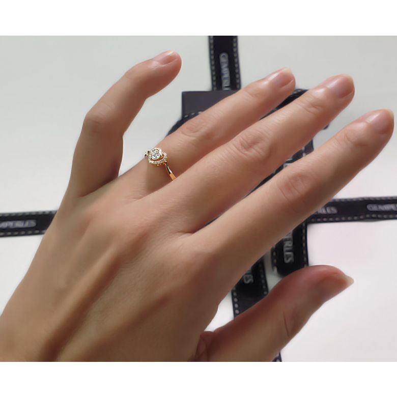 Bague Solitaire en or jaune & Diamants | Mon Coeur - 6