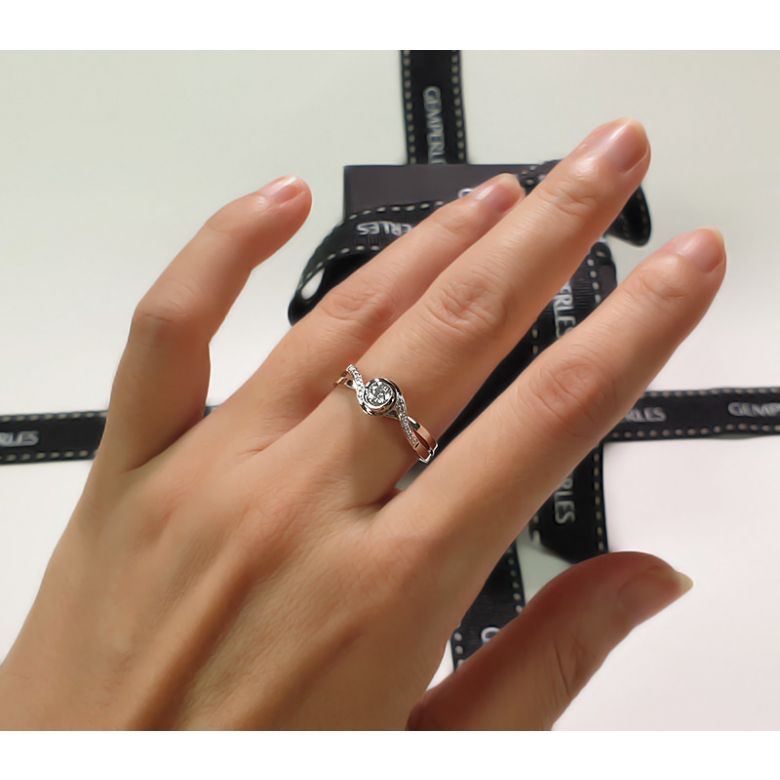 Bague Solitaire A Julie - Or Blanc & Diamants - Alfred de Musset | Gemperles - 6