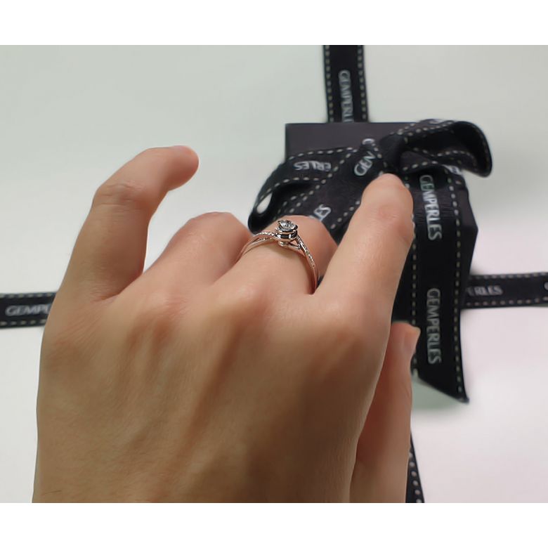 Bague Solitaire A Julie - Or Blanc & Diamants - Alfred de Musset | Gemperles - 9