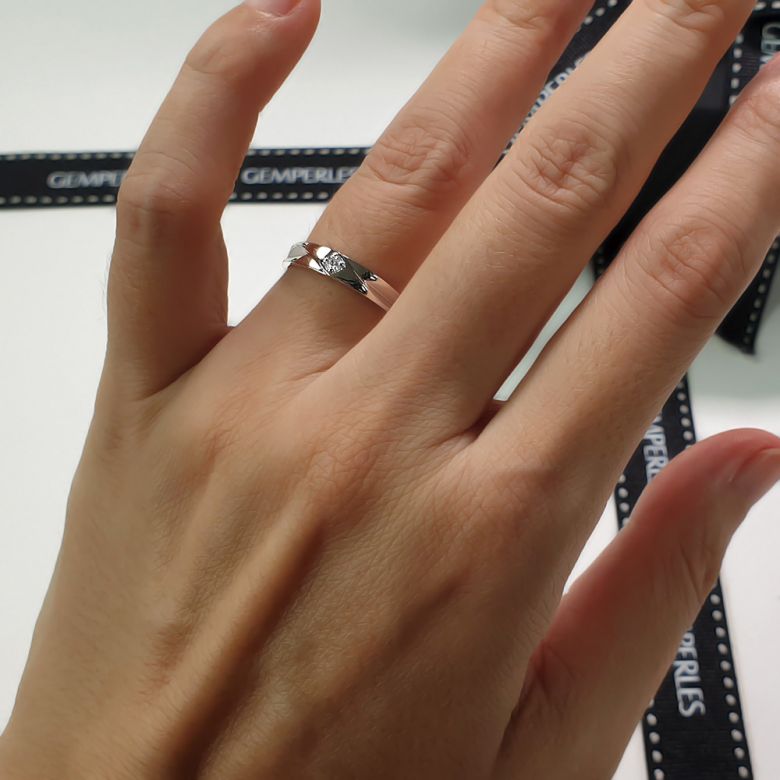 Alliance diamant or blanc - Alliance pour Elle - 4