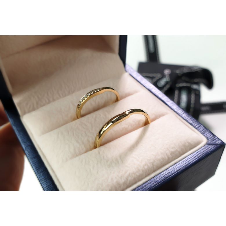 Alliance bague facettée - Alliance diamant Femme - Or jaune - 3