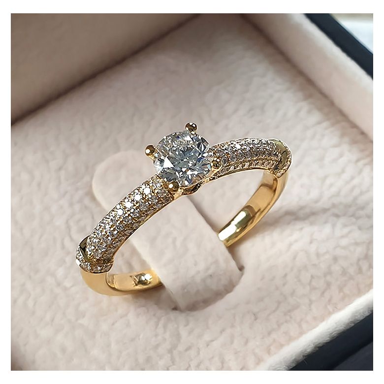 Solitaire Bambou Prestige - Bague en Or Jaune & Diamants 0.97ct | Gemperles - 8