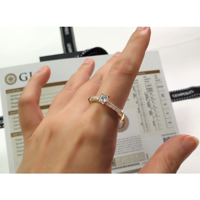 Solitaire Bambou Prestige - Bague en Or Jaune & Diamants 0.97ct | Gemperles - 4