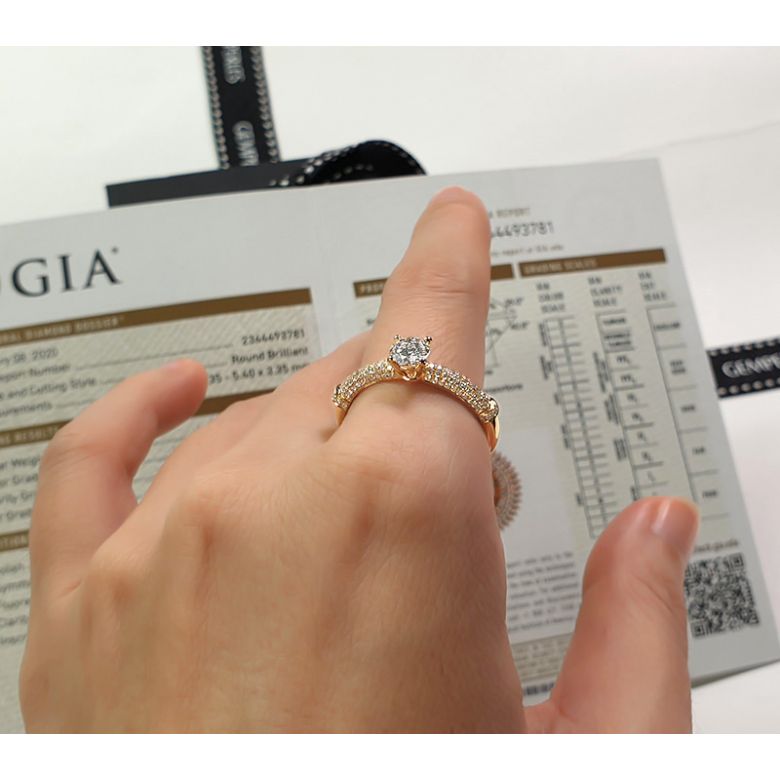 Solitaire Bambou Prestige - Bague en Or Jaune & Diamants 0.97ct | Gemperles - 2