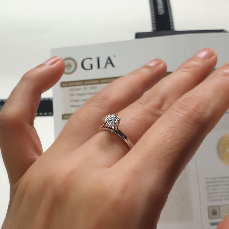 Bague Solitaire Brillant - Monture Platine Timeless | Gemperles - 4
