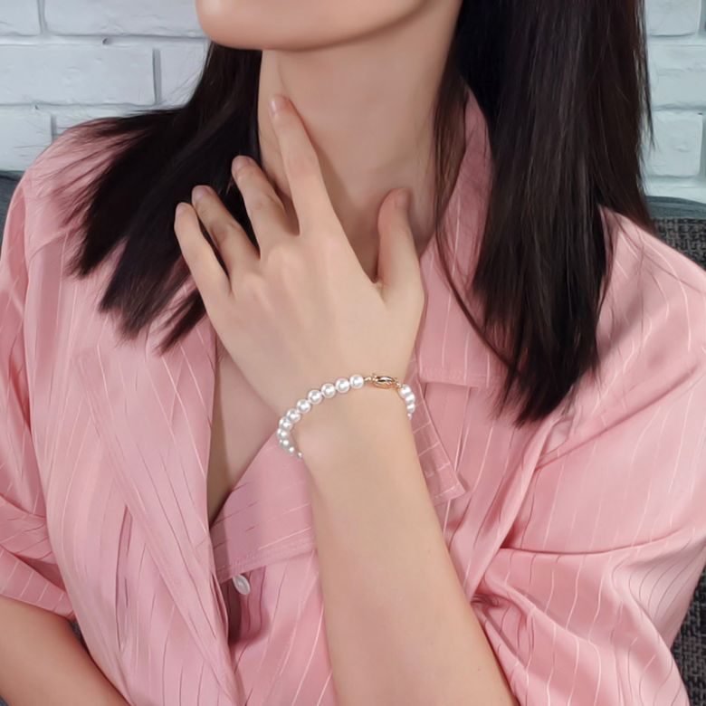 Bracelet avec perle blanche de culture eau douce Chine 6.5/7mm - 4