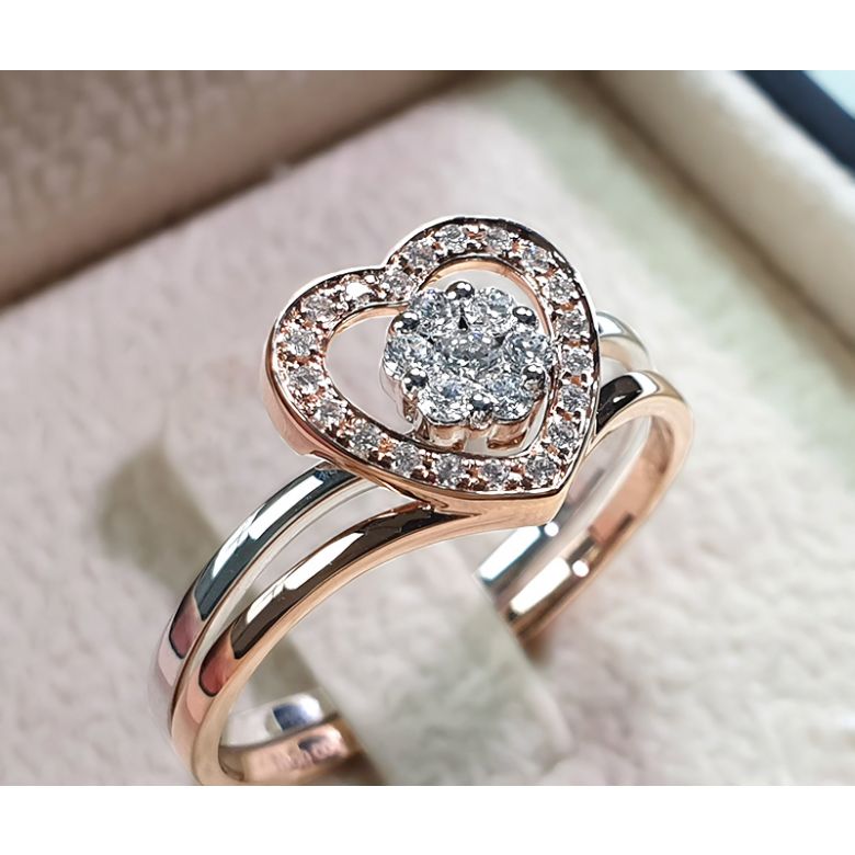 Bague Alfred de Musset - À Ninon - Or blanc, rose - 2