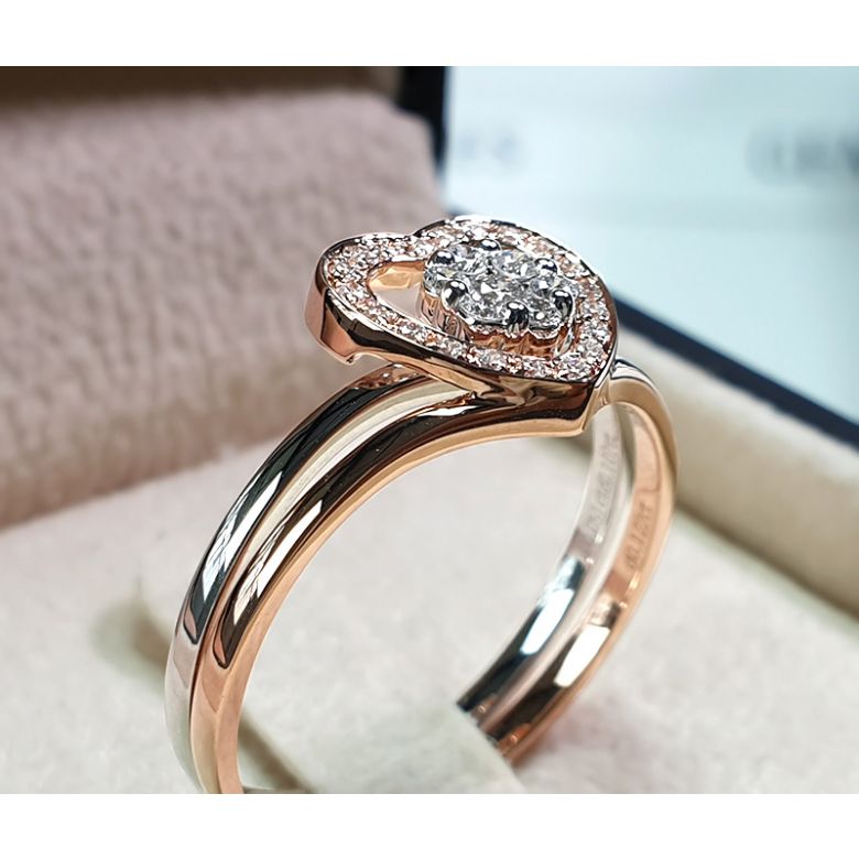 Bague Alfred de Musset - À Ninon - Or blanc, rose - 5