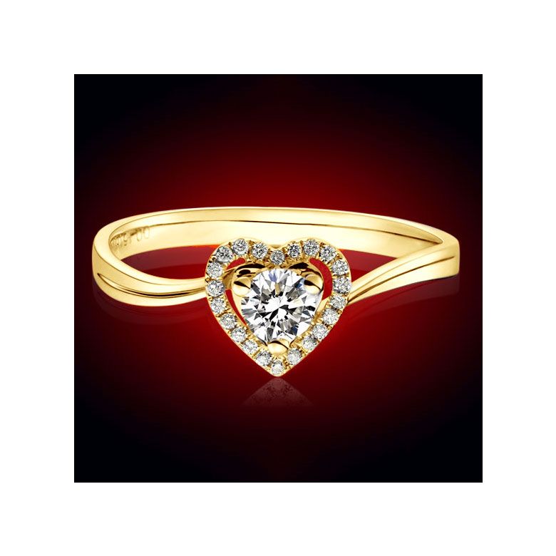 Bague Solitaire en or jaune & Diamants | Mon Coeur - 3