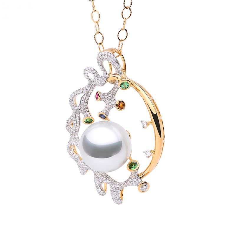 Pendentif Atlantide perle des Mers du Sud - 5