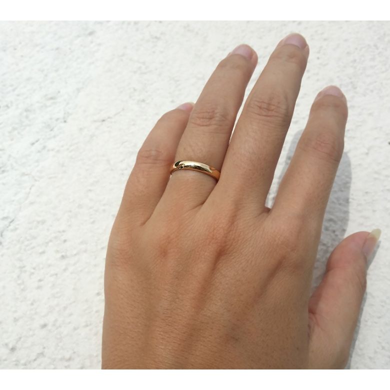 Alliance en or ronde - Alliance Femme Or jaune - Diamant - 3