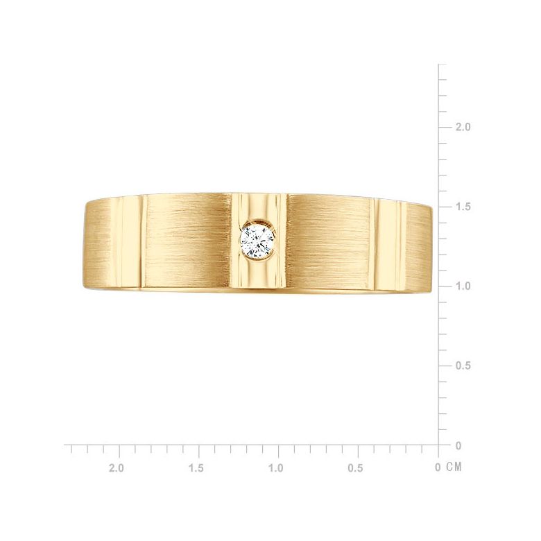 Bague dentelée pour homme or jaune brossé et poli 18 carats, Diamant | Hamlet - 2
