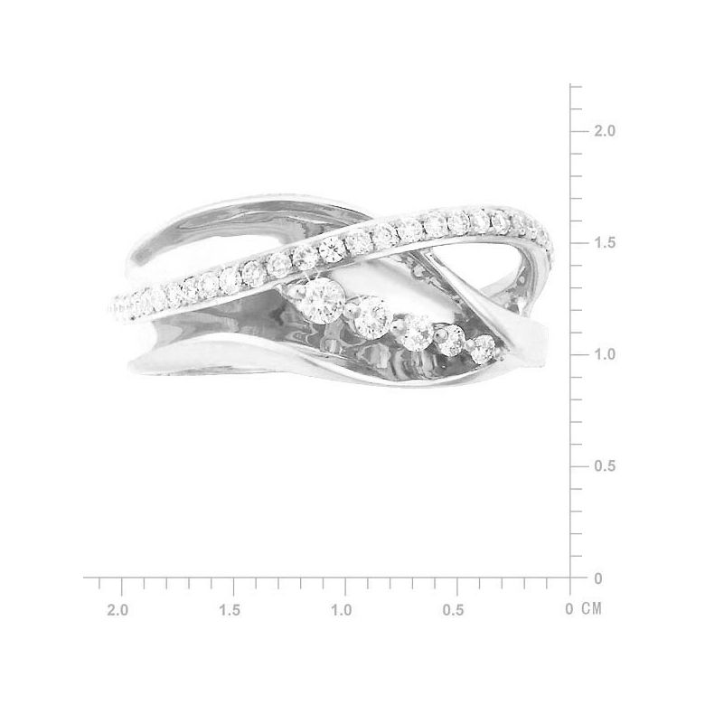 Fiançaille bague - Bague en or blanc 18cts - 35 Diamants de 0.33ct - 4