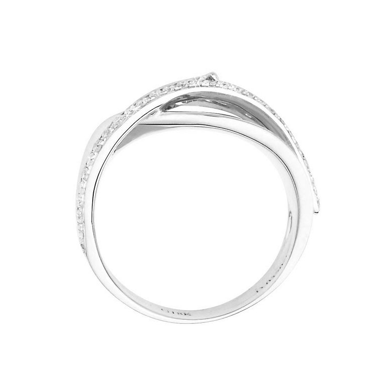 Fiançaille bague - Bague en or blanc 18cts - 35 Diamants de 0.33ct - 5