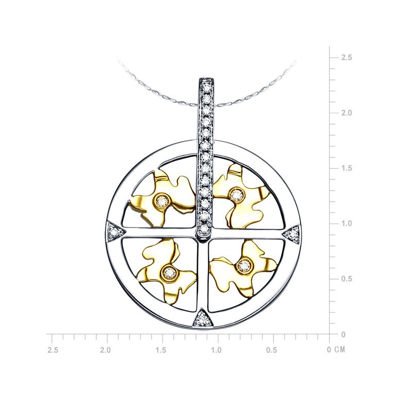 Pendentif 2 ors diamants - 4 Chevaux à bascule dans leur carroussel  - 2
