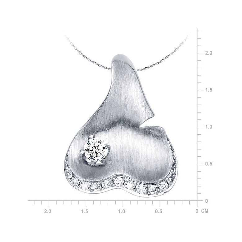 Pendentif nature or blanc fendu - Création joaillière diamants - 3