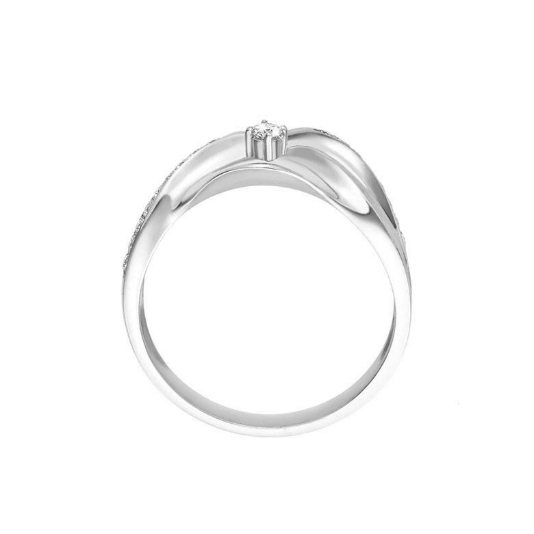 Bague or diamant - Or blanc 18 carats - Diamants 0.109ct - 4