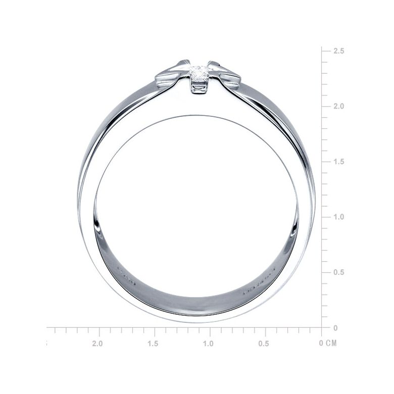 Bague or blanc hommes - Solitaire diamant homme moderne - 4