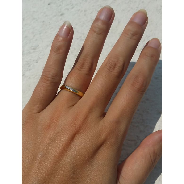 Alliances or mariage - Alliances diamants - Or jaune, Couple - 2